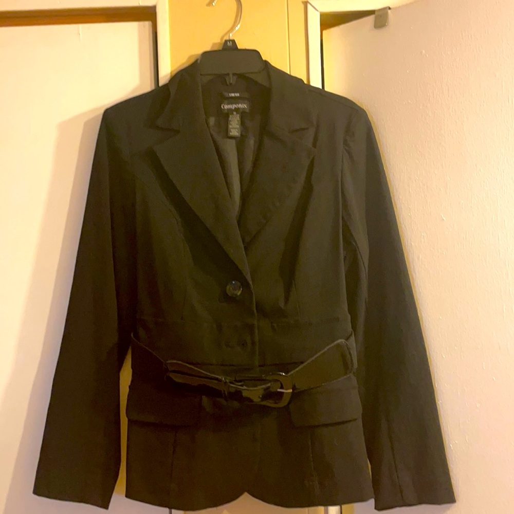 Componix stretch blazer jacket, belted. Size 10